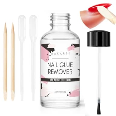 Makartt Nail Glue Remover for Press on Nails - 30ML Hema-Free, Glueoff Easy Removal Versatile Debonder for Glue on Tips, Regular Polish, Quick Glues and Semi-Cured Sticker DIY Manicure Supply