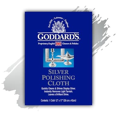 Goddard's Silver Polishing Cloth for Jewelry, Remove Tarnish on Plated or Sterling Silver, Gold, Antiques, and Leaves Tarnish Protection, 1 Cloth