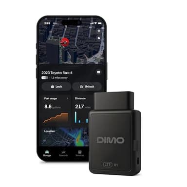 DIMO GPS Vehicle Tracker with Real-Time Location | OBD2 Wireless Scanner, AI-Powered Diagnostic Tool for Check Engine Light & 9000+ Error Codes | Track Driving Habits, Battery & Fuel Usage