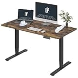 FLEXISPOT E6 Essential 3 Stages Dual Motor Electric Standing Desk 55x28 Inch Whole-Piece Board Height Adjustable Electric Sit Stand Desk(Black Frame + Special Walnut Desktop, 2 Packages)