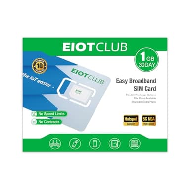 EIOTCLUB Data Only SIM Card - Ideal for Mobile WiFi Hotspots, Routers, USB Sticks, Laptops, Tablets, No Contract | 5G/4G LTE Network in USA Coverage | 3-in-1 SIM Card