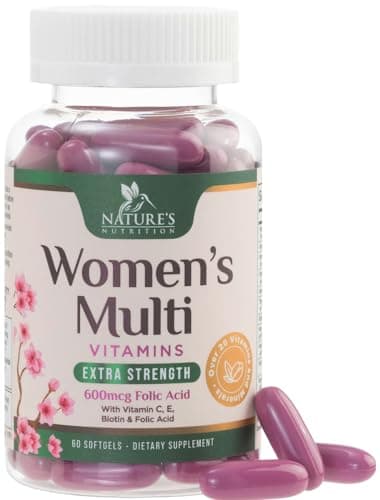 Multivitamin for Women - Complete Daily Womens Multivitamins with Calcium, Folic Acid, Vitamin A, C, D, E, & B Vitamins, Zinc and Iron - Vitamins for Bone, Energy & Immune Support - 60 Softgels