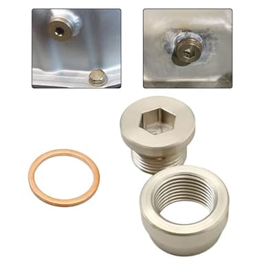 FZJDSD 12MM KIT STEEL BUNG & STEEL PLUG + WASHER Transmission sump drain plug Oil pan drain plug (weld in)