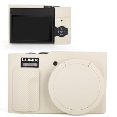 MUZIRI KINOKOO Silicone Sleeve Compatible for Panasonic Lumix ZS99 Camera - Soft Protective Cover for DC-ZS99/TZ99 Digital Camera with Removable Lens Cover - Anti-Slip & Anti-Scratch - Off White