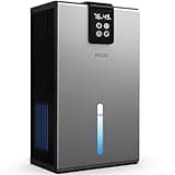 Dehumidifier, Dehumidifiers for Home, 120 OZ Water Tank, (1000 sq.ft) Quiet Dehumidifiers for Bedroom Bathroom Basement with Humidity Monitoring, Auto Shut Off, 7 Colors LED Light(Grey)