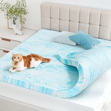 NEWBULIG Mattress Toppers Memory Foam Full, 2 Inch Thick Bed Topper Pad Cooling Gel Infused Soft Comfy Padding Breathable for Sleeper Sofa Couch RV Camper, CertiPUR-US Certified