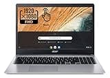 Acer 2022 Chromebook 315 15.6" Full HD 1080p IPS Touchscreen Laptop PC, Intel Celeron N4020 Dual-Core Processor, 4GB DDR4 RAM, 64GB eMMC, Webcam, WiFi, 12 Hrs Battery Life, Chrome OS, Silver