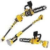 2-in-1 Cordless Pole Saw, 8 Inch Brushless Pole Chainsaws Compatibility with DEWALT 20V MAX Battery, 8 lb Lightweight, Auto Oiling, 14.8 FT MAX Extension Pole Saws for Tree Trimming