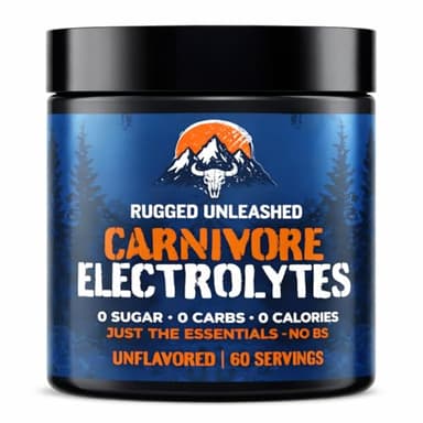 Carnivore Electrolytes – Unflavored, Sugar Free Electrolyte Powder for Carnivore Diet, Keto & Fasting – Zero Sugar, Flavorless High Sodium Hydration with Magnesium, Potassium & Sodium – 60 Servings