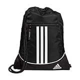 adidas Alliance II Sackpack, Drawstring, Lightweight Small Gym Bag for Women, Soccer Backpack, Black, One Size