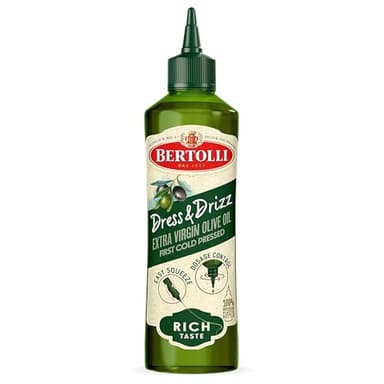 Bertolli Dress & Drizz Extra Virgin Olive Oil, Rich Taste, Contains Polyphenols, Squeeze Bottle, 15.5 fl oz