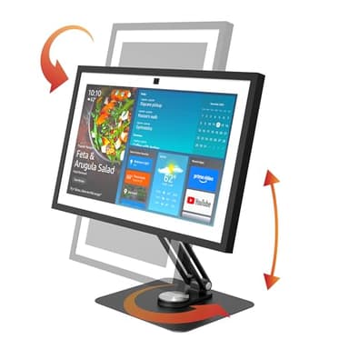 Mission Adjustable Stand for Echo Show 15 and Echo Show 21 and Monitors/Displays up to 21 inches