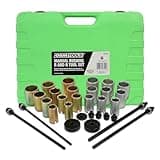 OEMTOOLS 27212 Manual Bushing Removal Tool Set, Suspension and Wheel Bearing Service Kit, 20 Cups and Adapters for Bushing, Seal, and Bearing Replacement, Control Arm and Axle Repair