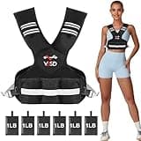 VBSD Adjustable Weighted Vest for Men Women, 4-10lb Vest with 6 Ironsand Weights, Body Weight Vest with Reflective Strip for Running, Walking, Strength Training, Workouts