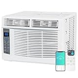 WiFi Enabled 6,000 BTU Window Air Conditioner, Smart Window AC Unit with Remote, Energy Saving, Easy Install Kit, Cools up to 250 Square Feet
