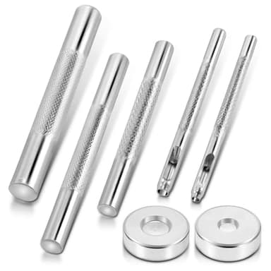 7pcs Rivets Setting Tool Kits, Metal Rivet Punch Tool for Install Leather Bag Belt Shoe Boot Hats Pet Collar Keychain Clothing