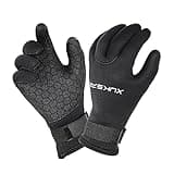 XUKER Water Gloves, 3mm & 5mm Neoprene Five Finger Warm Wetsuit Winter Gloves for Scuba Diving Snorkeling Paddling Surfing Kayaking Canoeing Spearfishing Skiing (3mm-Black, L)