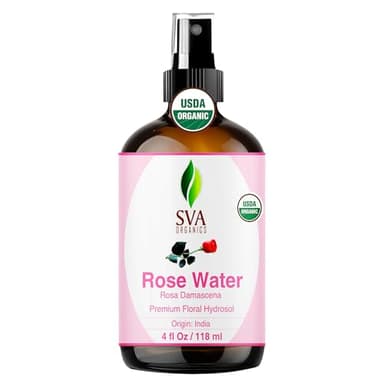 SVA ORGANICS Rose Water 4oz (118 ml) Refreshing Rose Water Spray for Skin Care, Skin Hydration, Bath, Soaps, Haircare & Aromatherapy