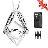 WETOLS Multitool Needle Nose Pliers,21-in-1 Stainless Steel Multi Tool Pocket Knife with Screwdriver Sleeve,Self-locking Survival Knife with EDC Pouch-Great for Outdoor, Simple Repair, Camping, Hiking