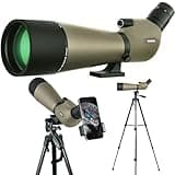 GUANIEE 25-75x80 Spotting Scope for Target Shooting with Upgraded Tripod Carrying Bag and Phone Adapter Spotter Scope for Bird Watching, Wildlife Viewing Mud