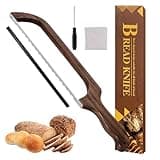 Bread Knife, Mecyfaty Sourdough Bread Cutter with Cover, Bread Slicer for Homemade Bread, Bagels, 0.06 cm Thickened Serrated Knife with Measuring Scale, Walnut Made-Best Bread Scoring Tool for Friends
