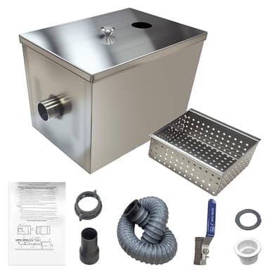 Commercial Grease Trap Stainless Steel Interceptor Oil-water Separator for Restaurant, Kitchen, Cafe, Canteen, Factory