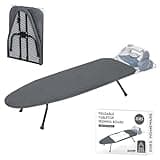 ZOES HOMEWARE Metal Mesh Panel Tabletop Ironing Board | Foldable Iron Board | Heavy Duty Small Iron Board with Heat Resistant Cover and 100% Cotton 8mm Thicken Pad | 31.5"x11.8"x6.2"