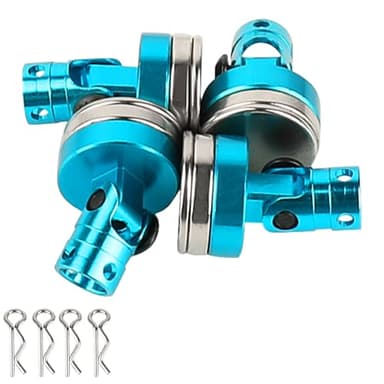 Pothyes 4PCS RC Magnetic Body Post with Clips,Alloy Magnetic Stealth Invisible Body Shell Mount Column Compatible with HSP Redcat Himoto Traxxas SCX10 4WD 1/10 RC Car (Blue)