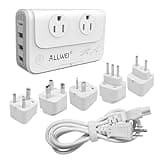ALLWEI International Travel Adapter 220V to 110V Power Voltage Converter for Hair Straightener/Curling Iron, Universal Power Plug Adapter UK, US, AU, EU, IT, India (White)