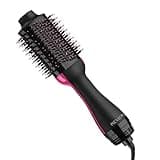 REVLON One-Step Volumizer Hair Dryer and Styler, Improved Motor for Less Frizz, More Shine, and Reduced Heat Damage for Salon Style Round Brush for Blowout, Black (Amazon Exclusive)