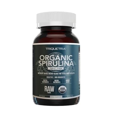 Organic Spirulina Tablets (360 Tablets) - Made with Parry® Spirulina, The Best Spirulina in the World, Highest Nutrient Density - Non-Irradiated, 3 Organic Certifications (90 Servings)