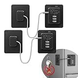 Lexng 2 Pack Refrigerator Locks with 3 Digit Code, Easy Install Fridge Lock Combination, Premium Freezer Lock, Child Proof Cabinet Locks for Refrigerators, Drawers, Closets, Windows (Black)