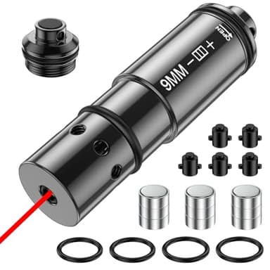 ROTSGNEE 9MM Laser Training Cartridge Dry Fire Laser Training System Suitable for Dry Fire Practice, Training Cartridge with 3 Set Batteries O-Rings for Shooting Practice