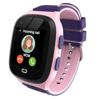 Tixpc 4G Kids Smart Watch Girls with GPS Tracker Location Video Call Cell Phone SOS Calling Voice Chat Camera Alarm Clock for Ages 5-12 Kids (Pink)