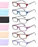 Gaoye Reading Glasses for Women, 6 pack Fashion Readers for Women Men Spring Hinge Eye Glasses, Blue Light Reading Glasses