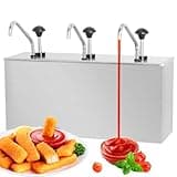 Saladulce Stainless Steel Sauce Dispenser Pump Commercial Condiment Pump Station 11Quart Pumps Dispenser for Ketchup Syrup Dressing BBQ Sauce