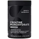 Sports Research Creatine Monohydrate - Gain Lean Muscle, Improve Performance and Strength and Support Workout Recovery - 5 g Micronized Creatine - 1.1LBS