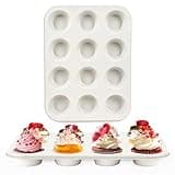 Spmarkt 2-Pack Healthy Baking Cupcake Pan| Non Stick 12-Cup Muffin Pan | Durable & Easy Clean Muffin Tin | Perfect for Cupcakes, Muffins (Beige)