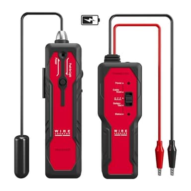 RAINLEOTI Underground Wire Locator – Rechargeable Cable & Pet Fence Break Detector, 2.6ft Depth, Earphone Support, Model NF-817L