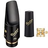 Vandoren SM812S+ V16 Alto Saxophone Mouthpiece; A6S+ & LC57DP M/O Ligature and Plastic Cap for Alto Saxophone; Gilded Finish
