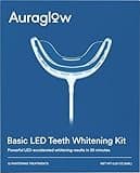 Auraglow Teeth Whitening Kit, Wired LED Accelerator Light, 35% Carbamide Peroxide Teeth Whitening Gel, 12 Whitening Treatments, (2) 3mL Whitening Gel Syringes, Whiten Teeth Faster