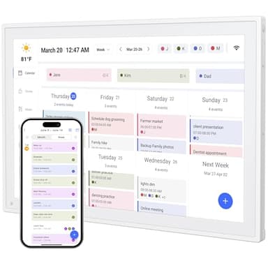 Digital Calendar, 10.1inch Smart WiFi Electronic Calendar&Chore Chart, IPS Touch Screen HD Display for Family Schedules, Share Moments Instantly from Anywhere