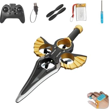 Stunt Flying Sword RC Glider - Gesture-Controlled 360° Flip Drone w/Drop-Proof Frame & 6-Axis Gyro, 3-Speed Adjustment RC, Night Flying LED Lights for all Ages (#2,1 Battery)