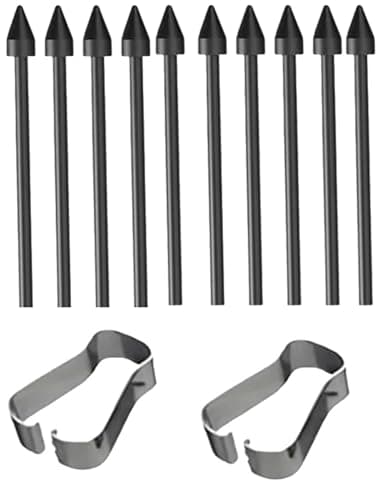 Black [10 Pack + 2 Tools] Hard Tip S Pen Replacement Nibs for Samsung Galaxy Tab S9/S8/S7/S6 - Durable Wear-Resistant Nibs with Paper-Like Feel, Precise Control & Easy Installation Kit (Black)