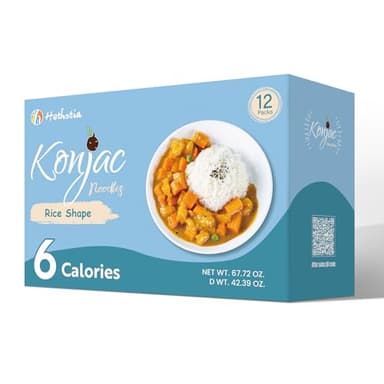 Hethstia Konjac Rice, 12 Packs Low Carb Shirataki Rice, Keto, Vegan, Gluten-Free, Sugar-Free, Low Calorie, 0 Fat, Ready-to-Eat Healthy Food & Holiday Gifts