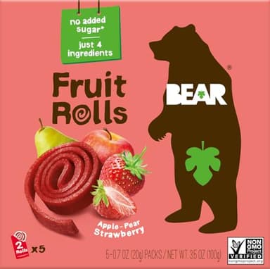 Bear Snacks Fruit Roll Strwbry Multpk, 3.5 oz