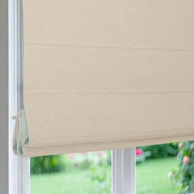 Artdix Beige Custom Roman Shades, Washable Fabric Blackout Cordless Roman Shades for Windows, Doors, Kitchen Windows, Easy to Install