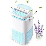 POMORON 4-in-1 Air Purifiers for Home, Air Ionizer Negative Ion Generator, H13 HEPA Filter, UV, Covers 1250 Ft² 99.97% Removal Rate for Pollen Smoke Pet Dander Air Cleaner for Bedroom, MJ002H, White