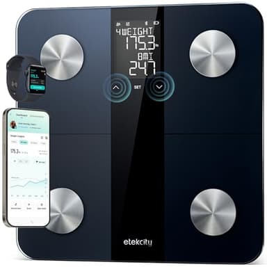 Etekcity Upgraded Smart Scale for Body Weight, FSA&HSA Eligible, Bathroom Digital Scale with BMI, Body Fat, Muscle Mass, 13 Metrics with a Large Display, Support Offline Mode and Apps Connection