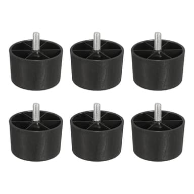 uxcell 6 Pcs M10 x 1.5 x 2.4 Inch Furniture Legs, Plastic Sofa Couch Legs Tapered Replacement Legs Tapered Feet for Chair Sofa Dresser Cabinets Bed, Black
